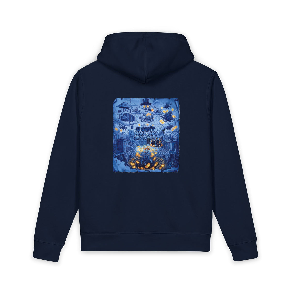 Hoodie - Bubble Blue Sattire - Unisex Organic Side Pocket Sounder Hoodie