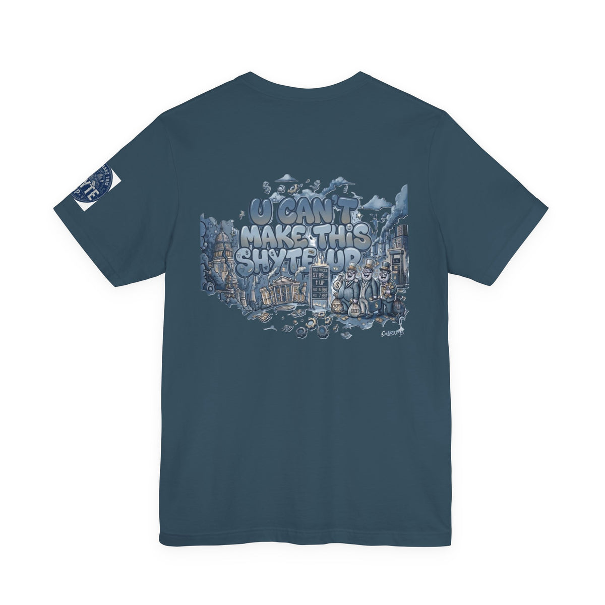 T-Shirt - Blue Satire - Unisex Jersey Short Sleeve Tee