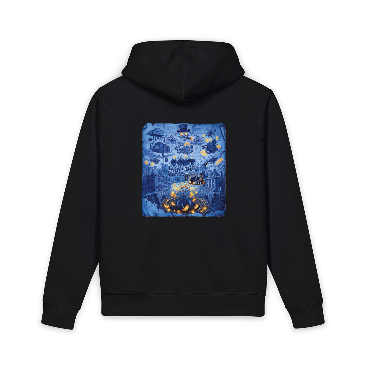 Hoodie - Bubble Blue Sattire - Unisex Organic Side Pocket Sounder Hoodie