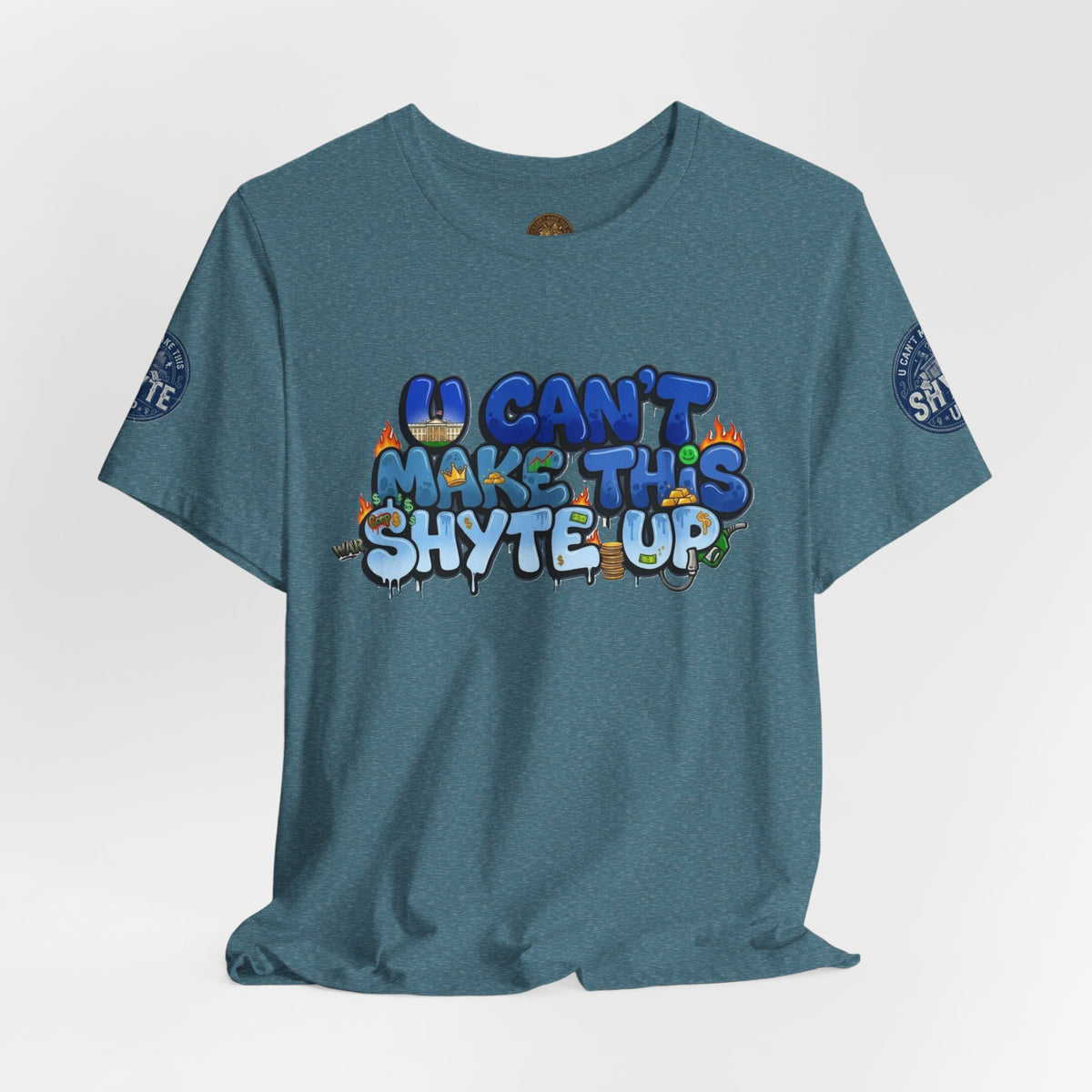 T-Shirt - U Cant Make This Shyte Up - Blue Satire -Unisex Jersey Short Sleeve Tee